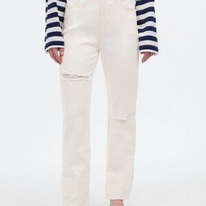 Madewell The '90s Straight Jean Tile White Women's Size 26 NWT NO651